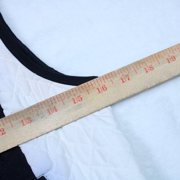 Ann Taylor LOFT Petites Quilted Black And White Hooded Vest - Picture 8 of 10